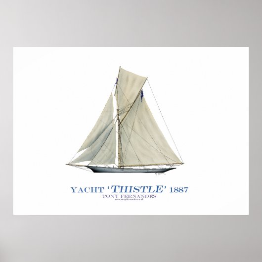 americas cup jacht " thistle " , tony fernandes poster (Voorkant)