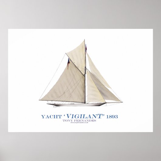 americas cup jacht waakzaam , tony fernandes poster (Voorkant)