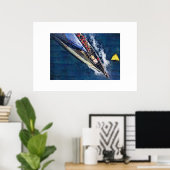 america's cup zeilen, zeilboot, zeilboot race poster (Thuiskantoor)