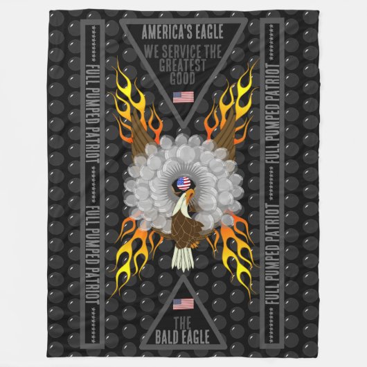 America's Eagle Volpompte Patriot Fleece Deken (Voorkant)