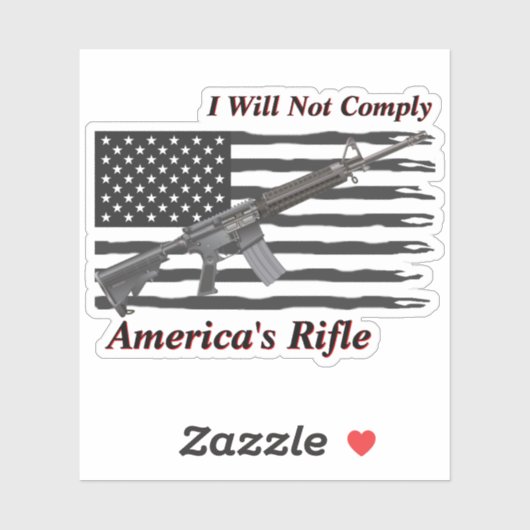 Americas geweer gescheurd USA vlag Ik zal niet vol Sticker (Vel)