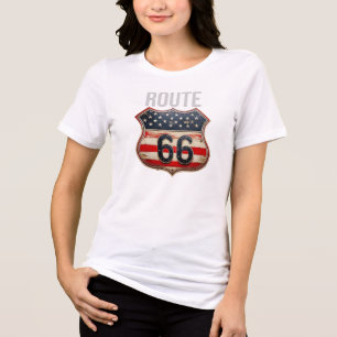 America's Main Street Route 66 vrouwen Tri-Blend Shirt