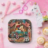 America's Route 66 Papieren Bordje (Feest)