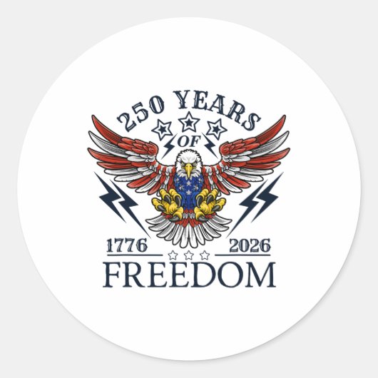 Americas Semi Quincentennial 250e Jubileum Com Ronde Sticker (Voorkant)