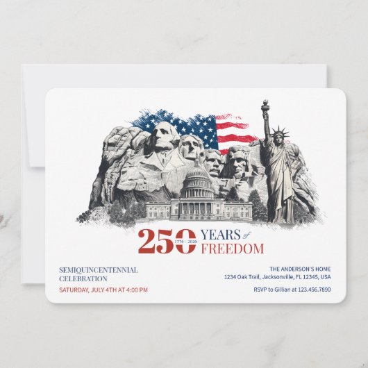 America's Semiquincentennial 250 Years of Freedom Kaart (Voorkant)