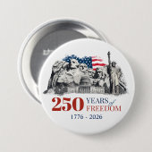 America's Semiquincentennial 250 Years of Freedom Ronde Button 7,6 Cm (Voorkant /achterkant)