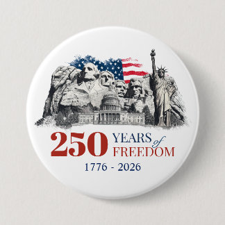 America's Semiquincentennial 250 Years of Freedom Ronde Button 7,6 Cm