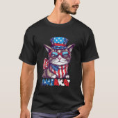 Americat USA Cute Cat  4th of July Men Women T-shirt (Voorkant)