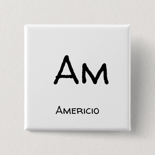 Americio am vierkante button 5,1 cm (Voorkant)