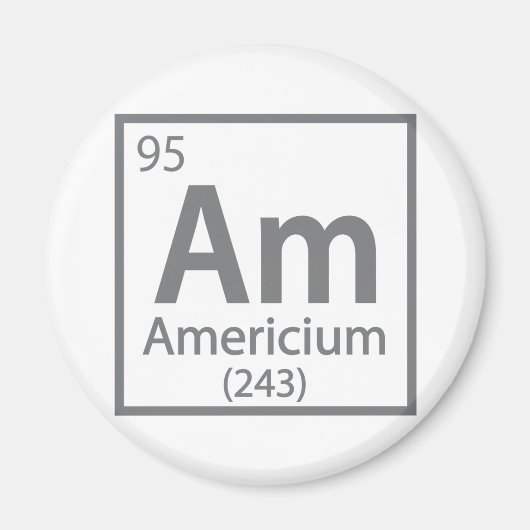 Americium - American Science Periodic Table Magneet (Voorkant)