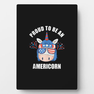 Americorn 4 juli patriottische Amerikaanse eenhoor Fotoplaat