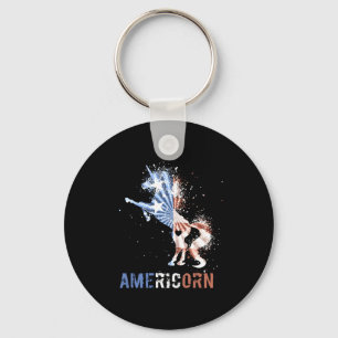Americorn Amerikaanse vlag patriottische eenhoorn Sleutelhanger