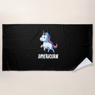 Americorn Trots Om Amerikaans T-Shirt Eenhoorn T-S Strandlaken