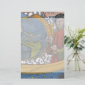 Amerigo Vespucci Explorer op een kaart van Amerika (Staand voorkant)