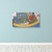 Amerigo Vespucci Explorer op een kaart van Amerika Canvas Afdruk (Insitu (Houten vloer))