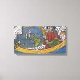 Amerigo Vespucci Explorer op een kaart van Amerika Canvas Afdruk