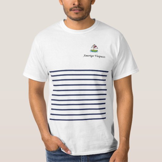 Amerigo Vespucci Lined T-Shirt (Voorkant)