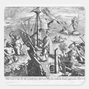 Amerigo Vespucci Vierkante Sticker