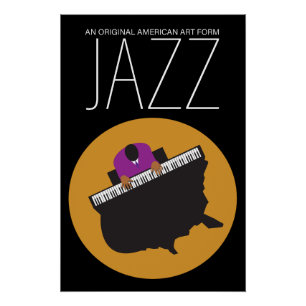 AmeriJazz Glanzend zwart Poster (18,67" x 28")