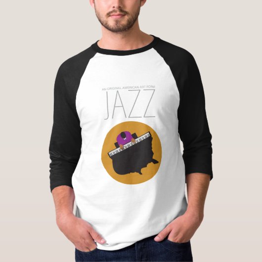 AmeriJazz Mannen Sleeve T-shirt (Voorkant)
