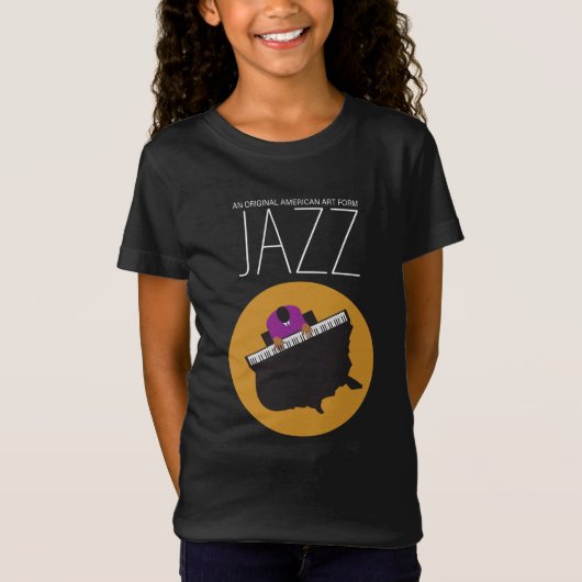 AmeriJazz Meisjes Zwart T-shirt (Voorkant)