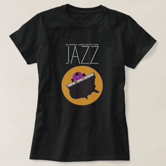 AmeriJazz Meisjes Zwart T-shirt (Design voorkant)