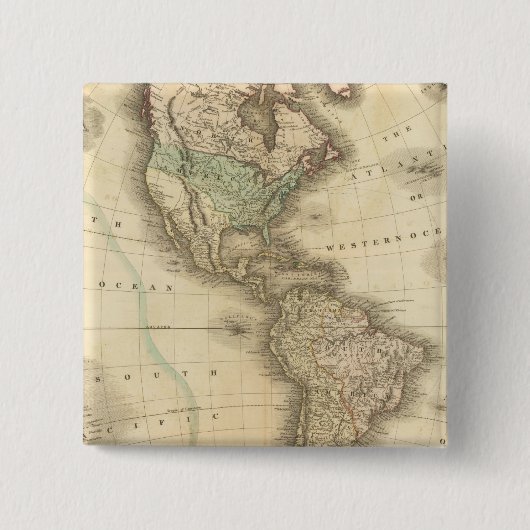 Amerika 10 vierkante button 5,1 cm (Voorkant)