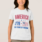 AMERIKA 1776 2026 250 jaar vrijheid Tri-Blend Shirt (Voorkant)