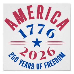 AMERIKA 1776 2026 250 jaar vrijheidsjubileum Perfect Poster