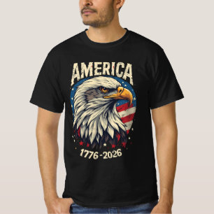 Amerika 1776 2026 Steenarend Patriottische Vlag va T-shirt