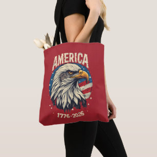Amerika 1776 2026 Steenarend Patriottische Vlag va Tote Bag