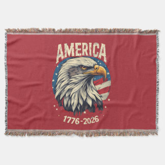 Amerika 1776 2026 Stekelarend Patriottische Vlag v Deken