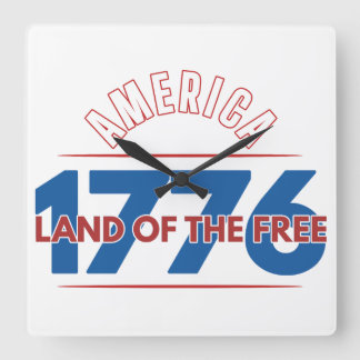 AMERIKA 1776 LAND VAN DE VRIJEN VIERKANTE KLOK
