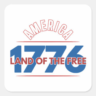 AMERIKA 1776 LAND VAN DE VRIJEN VIERKANTE STICKER