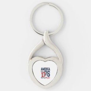 Amerika 1776 Land van de Vrijheid Retro Patriottis Sleutelhanger
