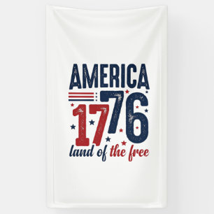 Amerika 1776 Land van de Vrijheid Vintage Patriott Spandoek