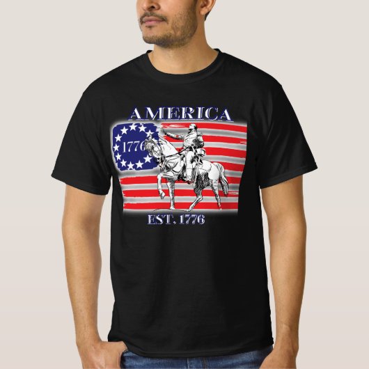 Amerika 1776 met George Washington T-Shirt (Voorkant)