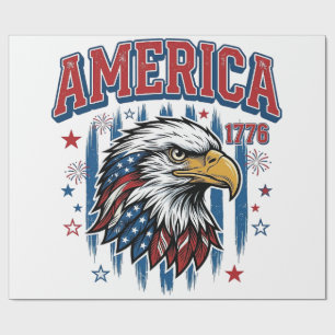 Amerika 1776 Vintage Adelaar Patriottisch Shirt On Cadeaupapier