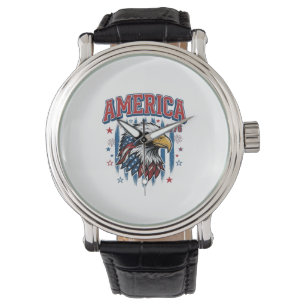 Amerika 1776 Vintage Adelaar Patriottisch Shirt On Horloge