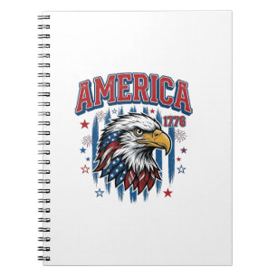 Amerika 1776 Vintage Adelaar Patriottisch Shirt On Notitieboek