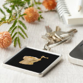 "AMERIKA" 18K GOUDEN TOILET SLEUTELHANGER (Zijkant)