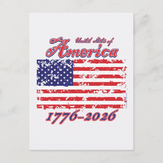 Amerika 250 1776-2026 briefkaart (Voorkant)