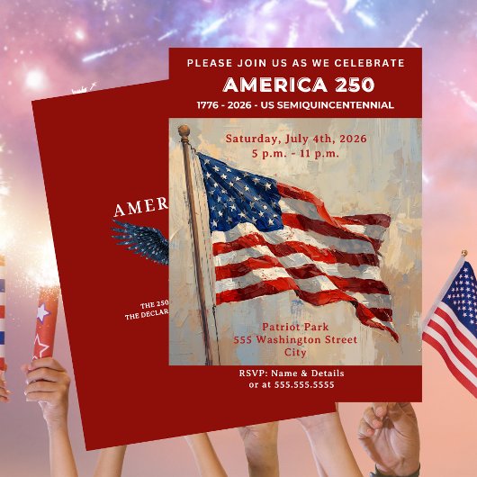 AMERIKA 250 4 juli-feest Kaart