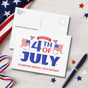 Amerika 250 4 juli-viering briefkaart