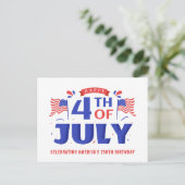 Amerika 250 4 juli-viering briefkaart (Staand voorkant)