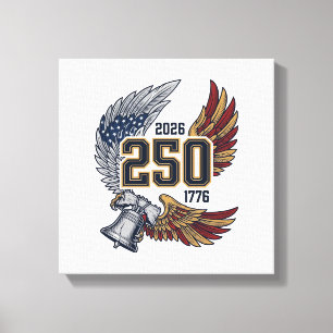 Amerika 250 Adelaar Vleugels 2026 Patriottisch Ont Canvas Afdruk