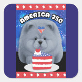 AMERIKA 250 - BLAUWE Chow Vierkante Sticker (Voorkant)