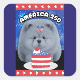 AMERIKA 250  - BLAUWE Chow Vierkante Sticker