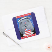 AMERIKA 250 - BLAUWE Chow Vierkante Sticker (Envelop)