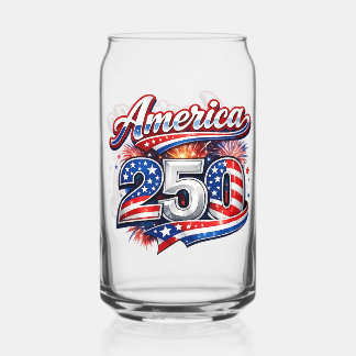 Amerika 250 blikvorm glas